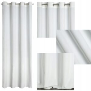 Mięciutka zasłona welwetowa kółka 140x250 biały