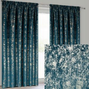 Nowoczesna Zasłona welwetowa 140X270 granatowa z delikatnym nadrukiem