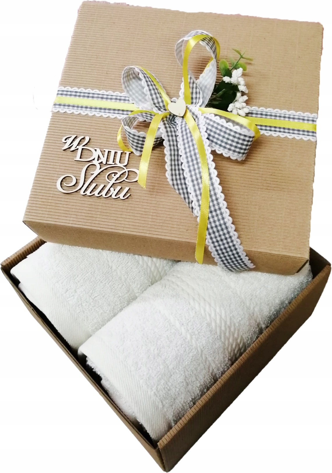 PREZENT ŚLUB RĘCZNIKI 2 SZT PUDEŁKO - obrazek 7