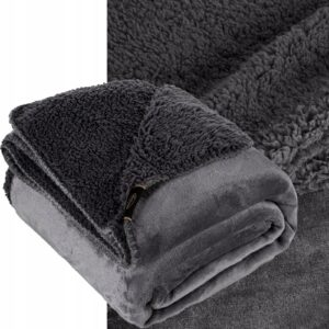 Koc narzuta dwustronny PREMIUM 170 x 210cm stalowy