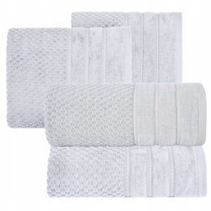 Ręcznik 2 x 50x90cm + 2 x 70x140cm 500g bawełna komplet srebrny