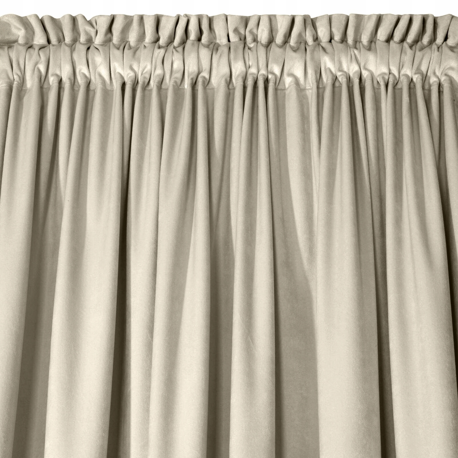 Nowoczesna zasłona welwetowa w taśmę 140x270 krem - obrazek 5