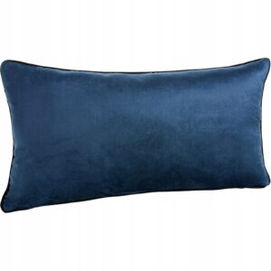 Poduszka z wypełnieniem welwetowa z ozdobną lamówką 30x50 granat