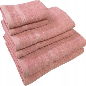 Ręcznik 2 x 30x50 + 2 x 50x90 + 2 x 70x140 450g komplet różowy