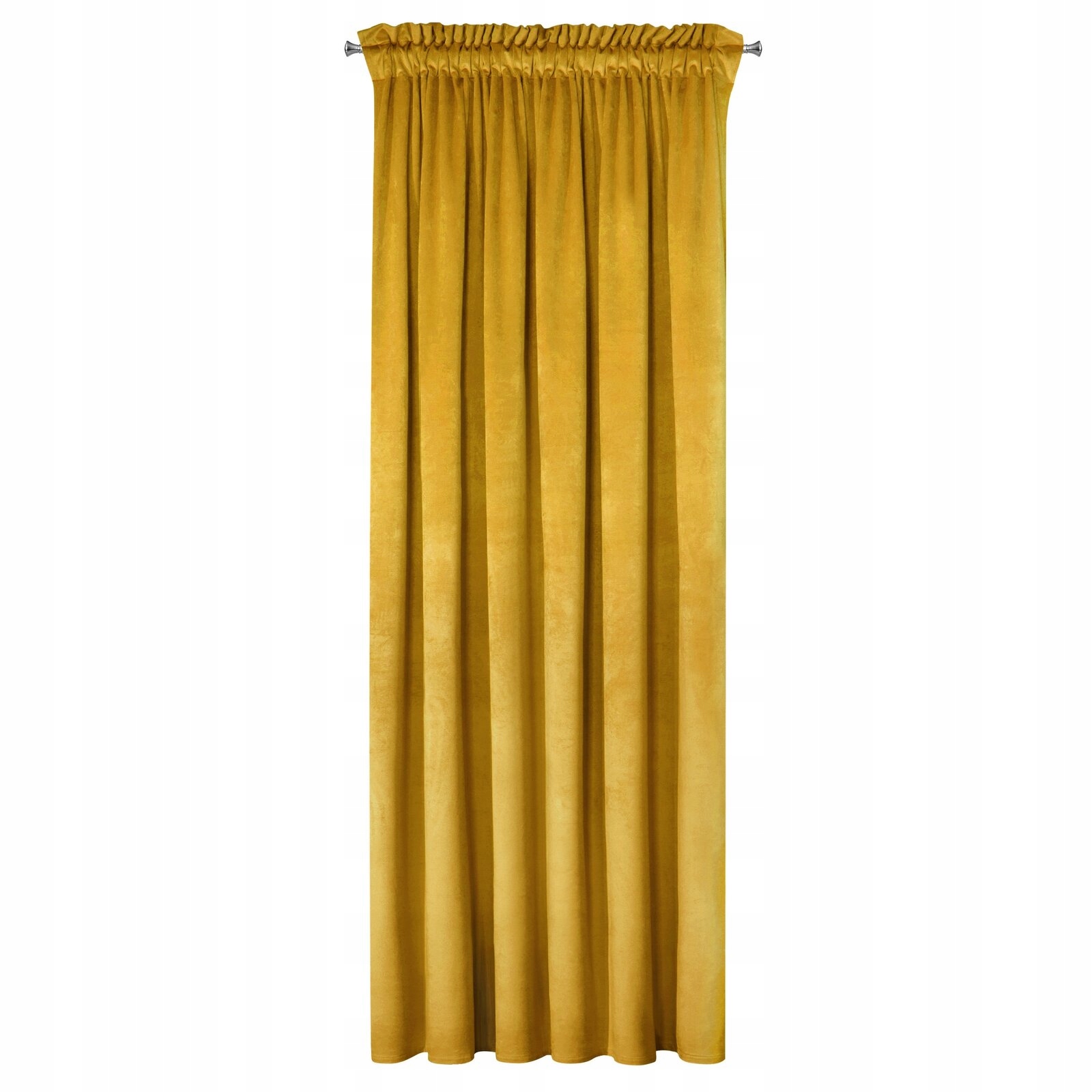 Mięciutka zasłona welwetowa taśma 140x270 musztardowy - obrazek 6