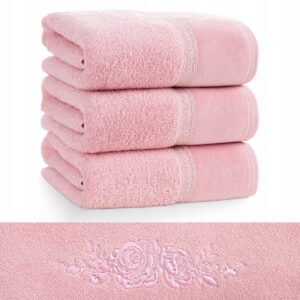 Piękny mięciutki ręcznik kąpielowy bawełna 70x140 różowy prezent