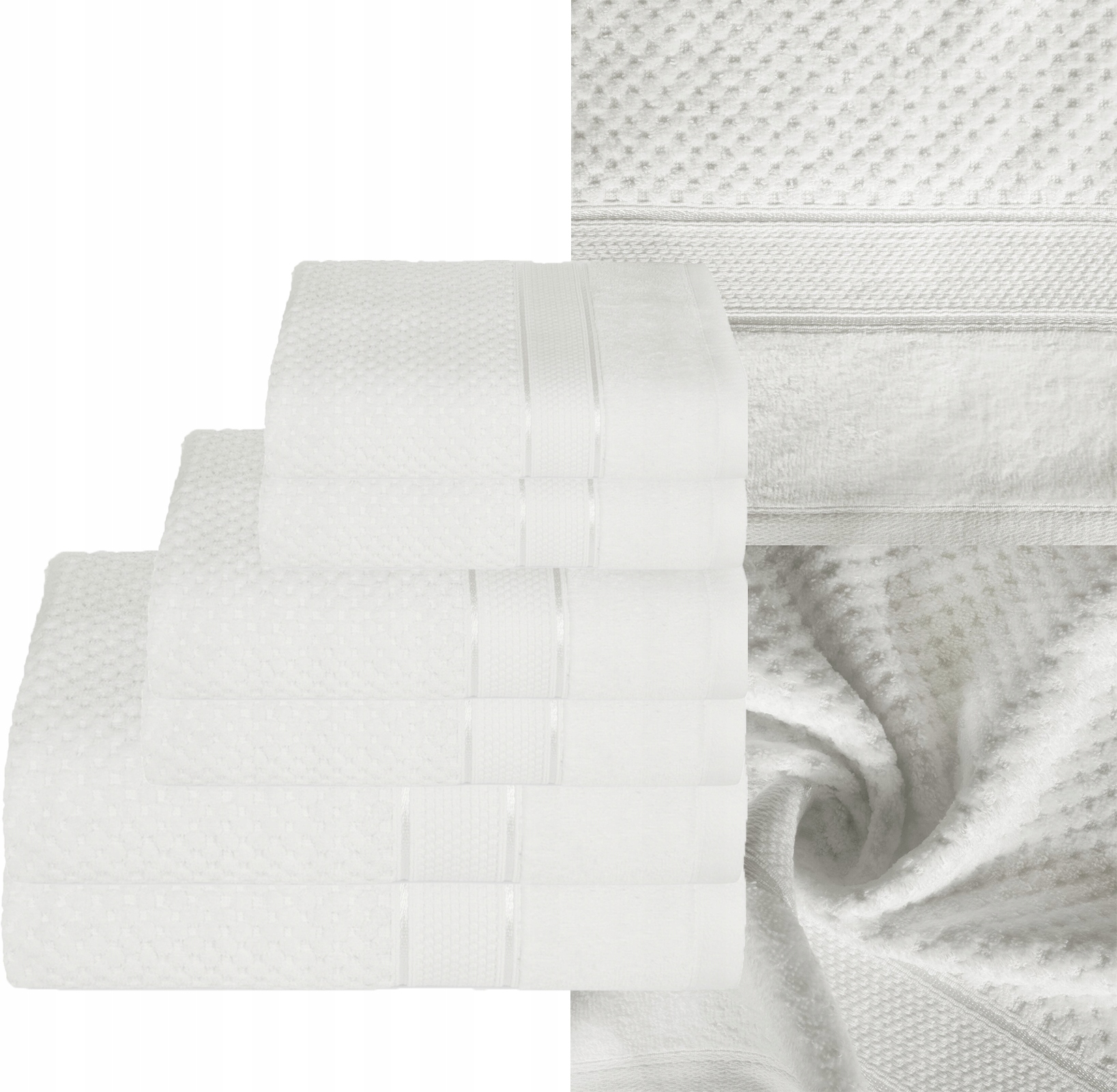 KOMPLET RĘCZNIKI KĄPIELOWE 6x SZTUK PREZENT 500gsm biały - obrazek 4