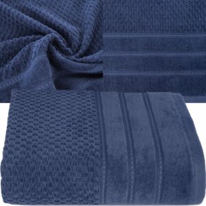 RĘCZNIK KĄPIELOWY BAWEŁNA 70x140 KOLORY PREZENT GRANATOWY