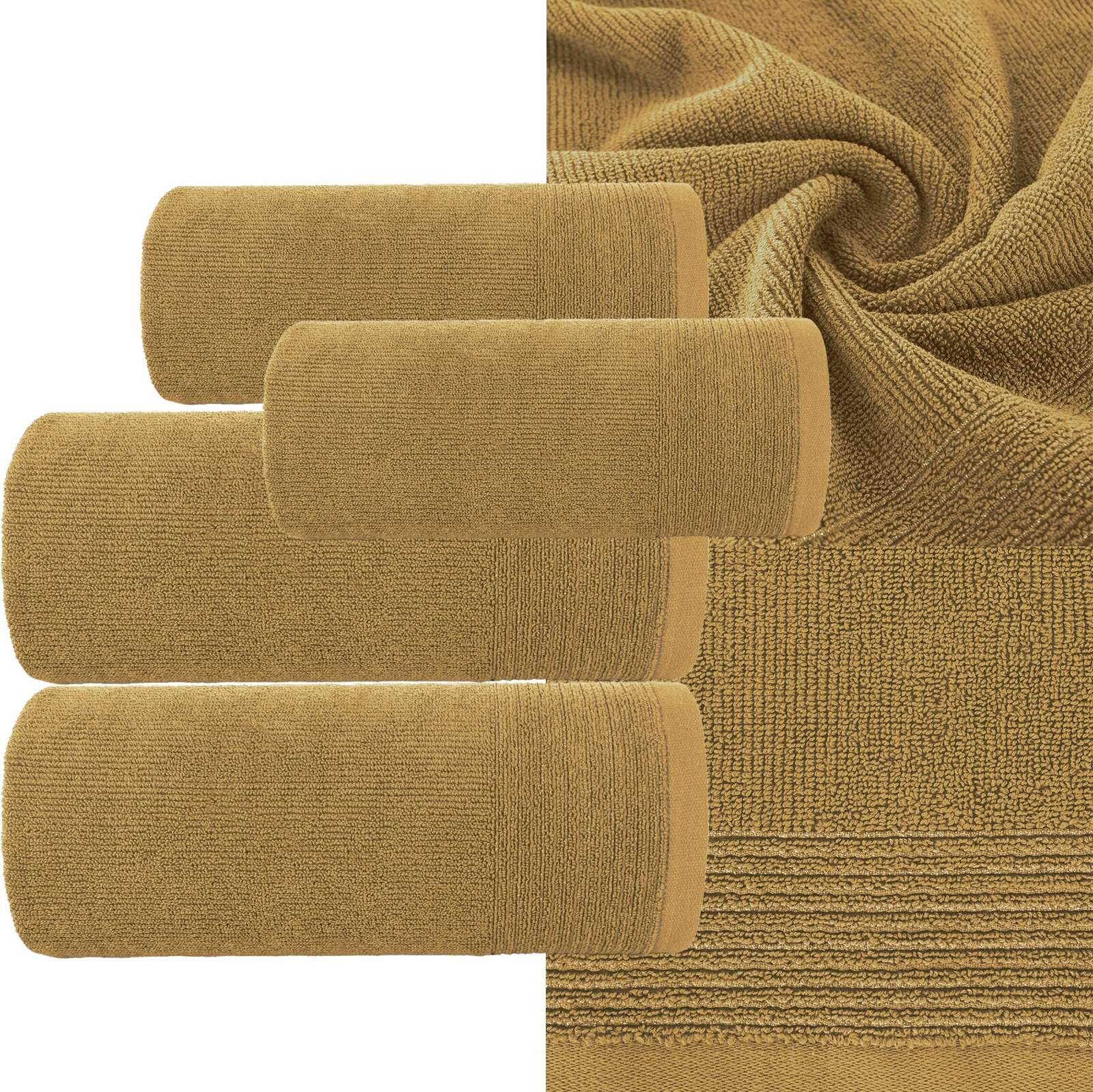 Ręcznik 2 x 50x90cm + 2 x 70x140cm 500g bawełna zestaw miód - obrazek 5