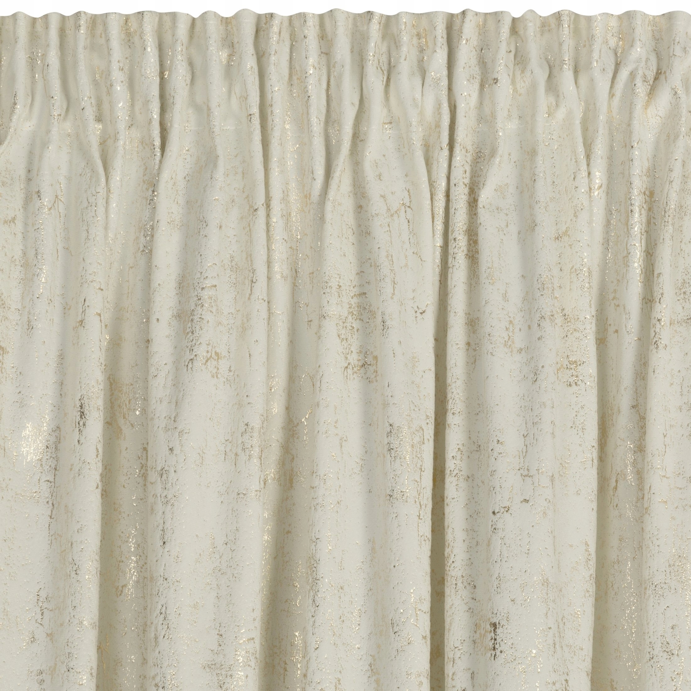 Zasłona 140X270 kremowa welwetowa z nadrukiem taśma - obrazek 7