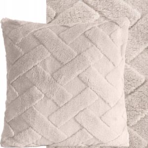 Puszysta i niezwykle miękka dekoracyjna poszewka 45 x 45cm beż