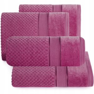 KOMPLET RĘCZNIKI KĄPIELOWE 4x SZTUK PREZENT 500gsm AMARANT