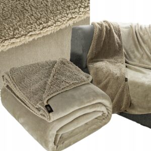 Koc narzuta dwustronny PREMIUM 150 x 200cm beż