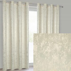 Nowoczesna Zasłona welwetowa 140X250 kremowa z delikatnym nadrukiem