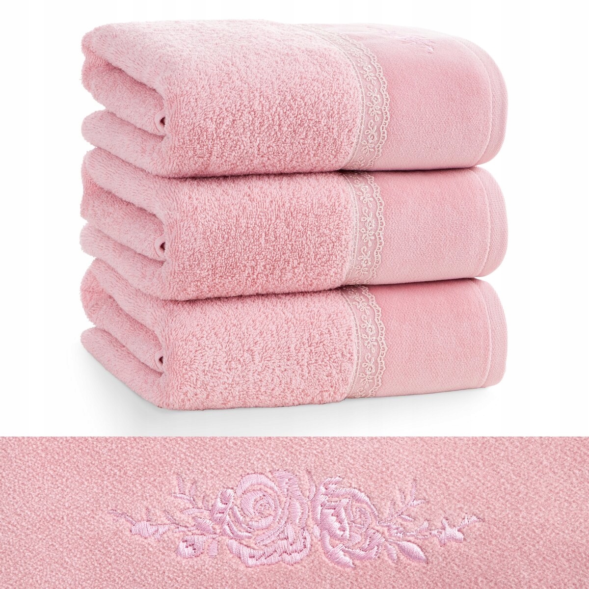 Piękny mięciutki ręcznik kąpielowy bawełna 50x90 różowy prezent - obrazek 8