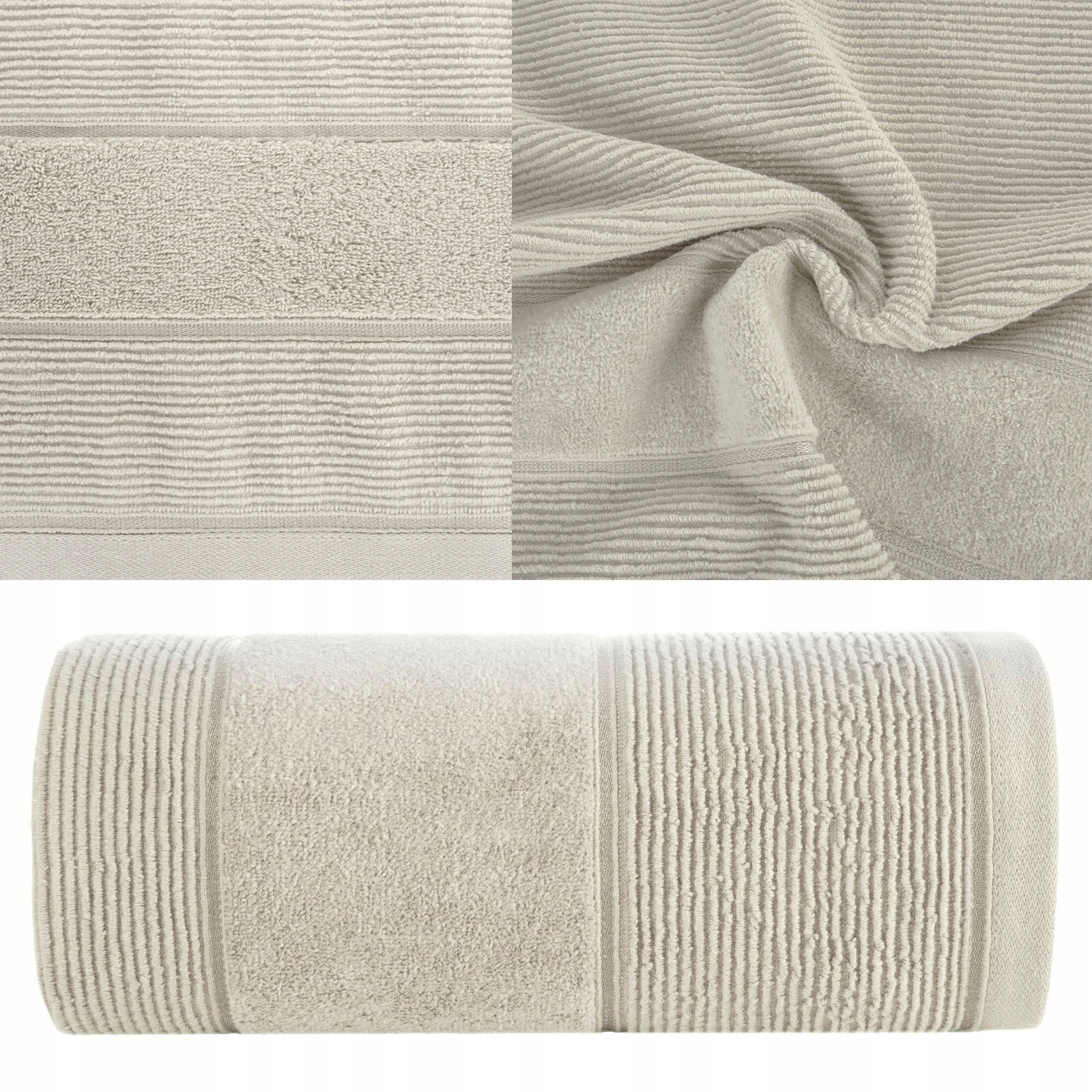 Ręcznik kąpielowy 30x50cm 500 gsm bawełna miękki chłonny beżowy - obrazek 13