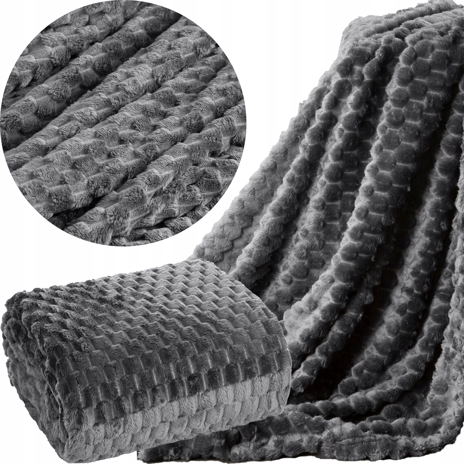 Koc narzuta 150 cm x 200 cm bardzo miękki w dotyku z efektem 3d - obrazek 15