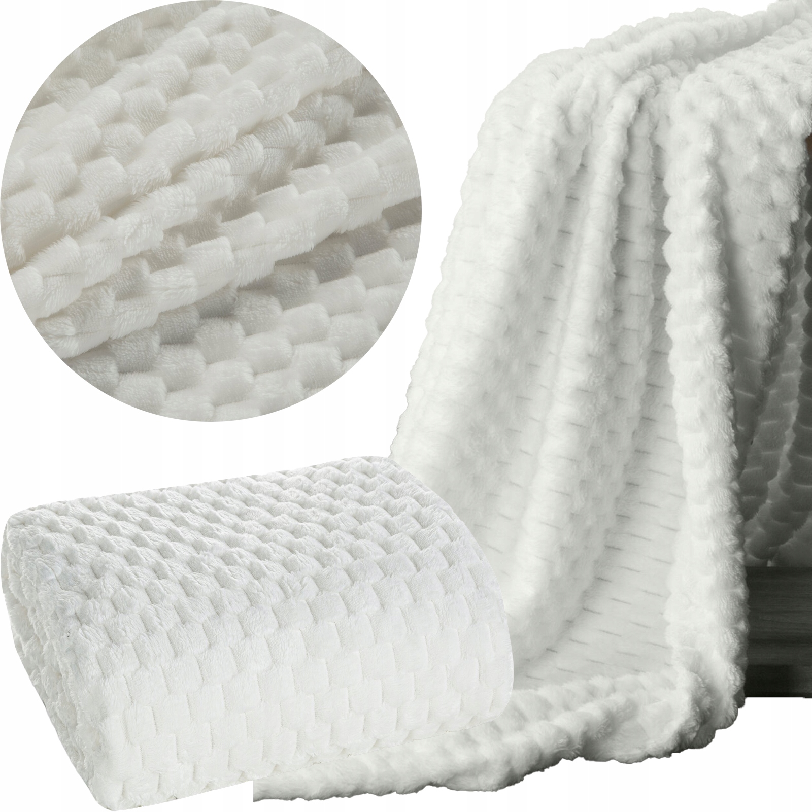 Koc narzuta 150 cm x 200 cm bardzo miękki w dotyku z efektem 3d - obrazek 14