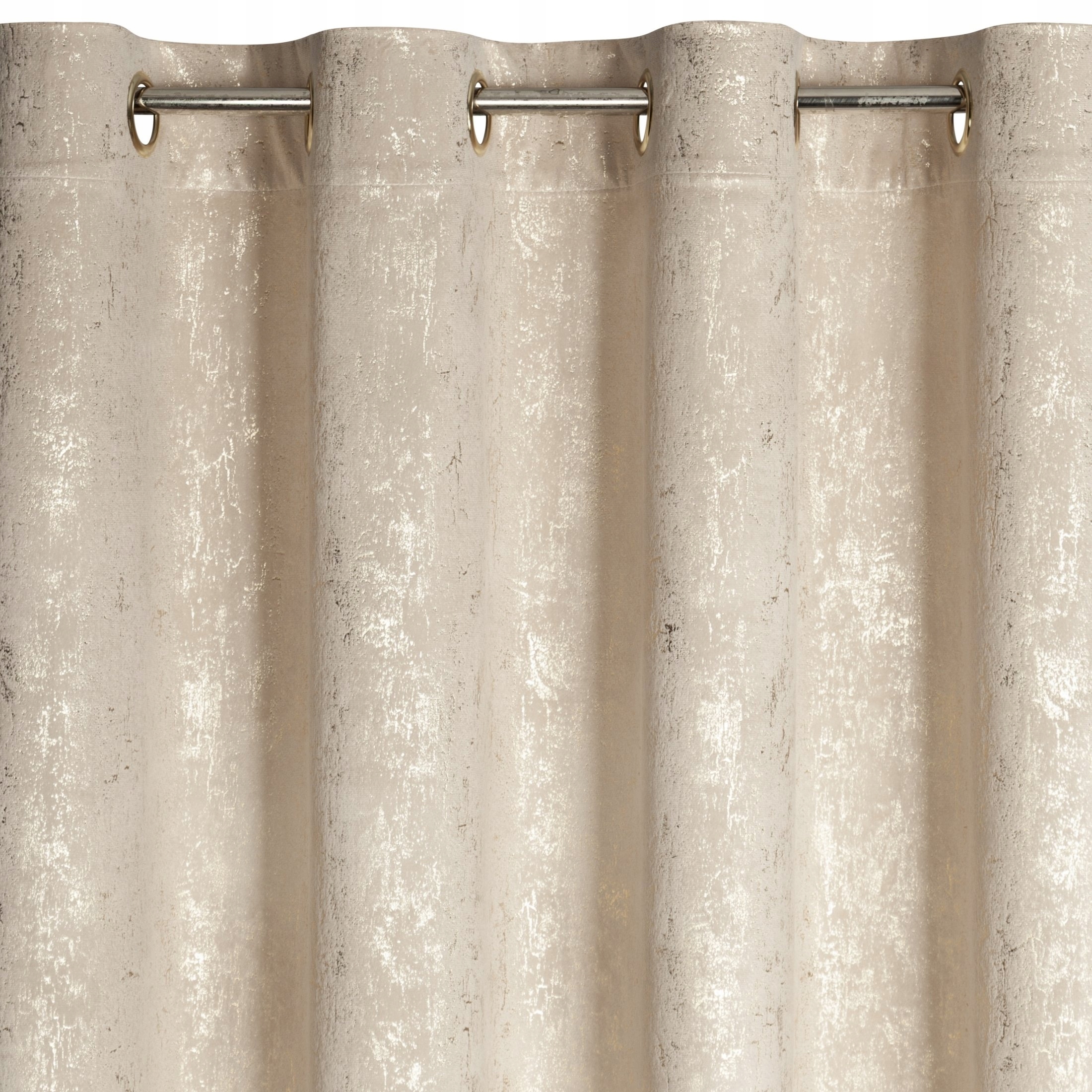 Nowoczesna Zasłona welwetowa 140X250 beżowa z delikatnym nadrukiem - obrazek 13