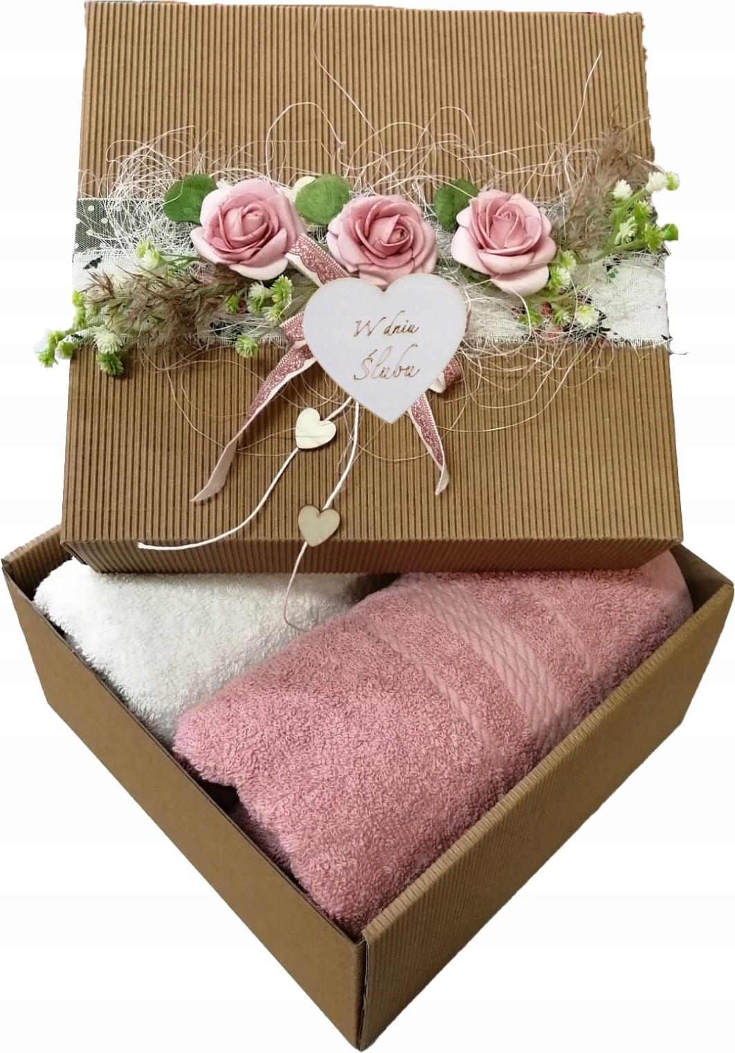 PREZENT ŚLUB RĘCZNIKI 2 SZT PUDEŁKO - obrazek 8