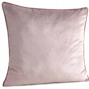 Poszewka dekoracyjna 45X45 pudrowa z wypustką welwetowa