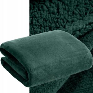 Koc narzuta dwustronny PREMIUM 170 x 210 cm ciemny zielony