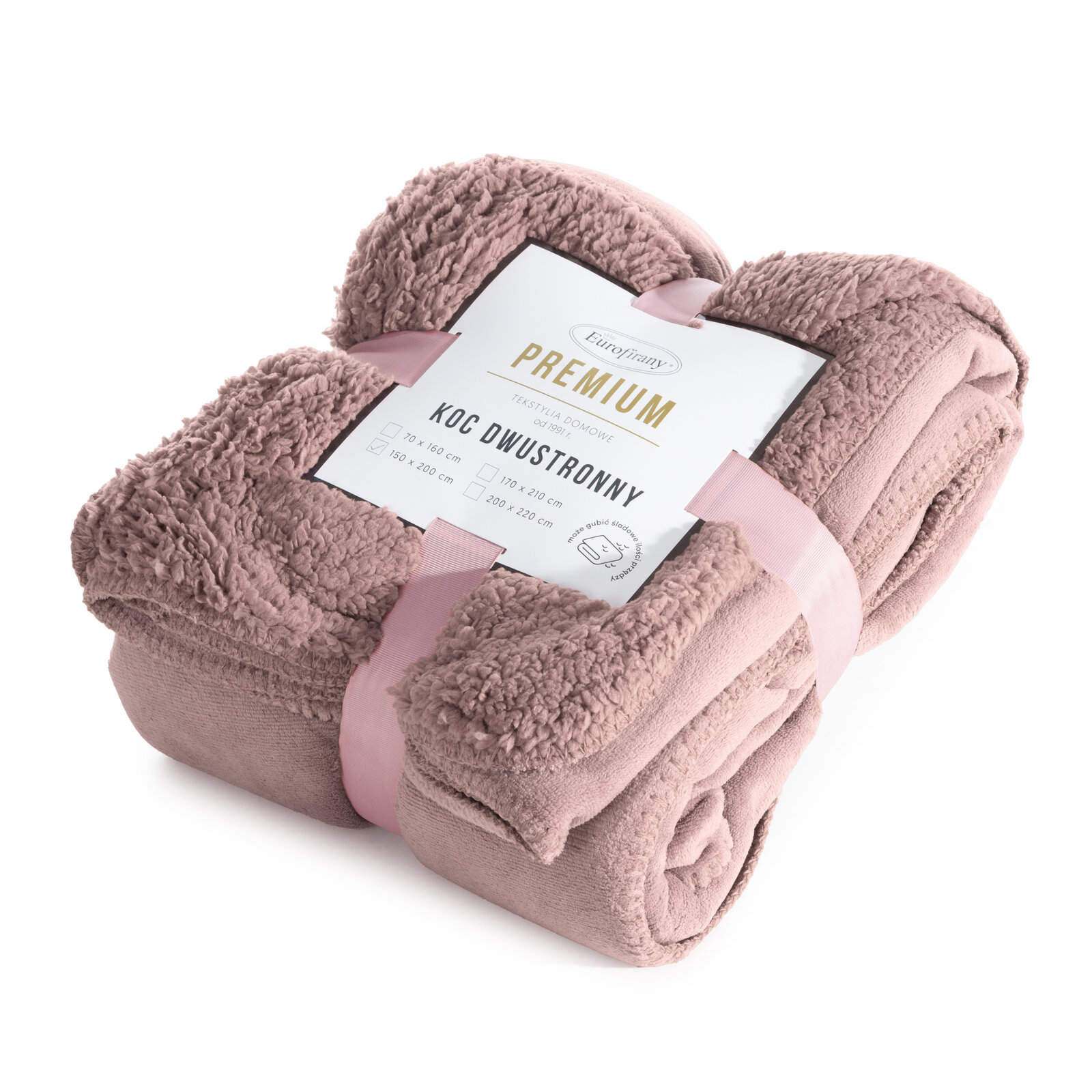 Mięciutki koc narzuta dwustronny 70 cm x 160 cm odcienie różowego - obrazek 12
