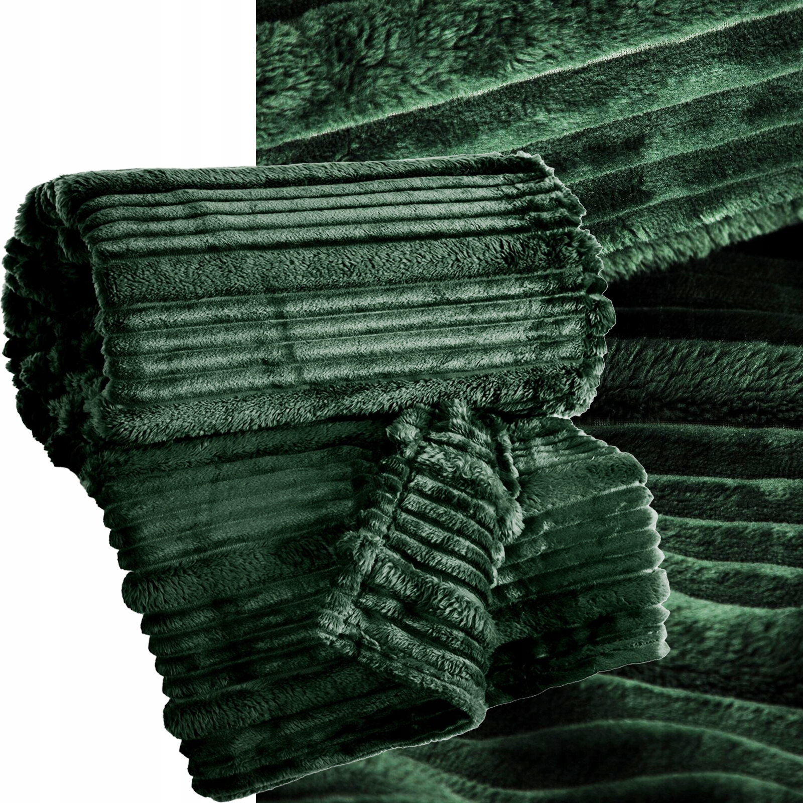 Koc narzuta gruby mięciutki 150 cm x 200 cm c.zielony - obrazek 7