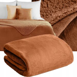 Koc narzuta dwustronny PREMIUM 200 x 220 cm ceglany