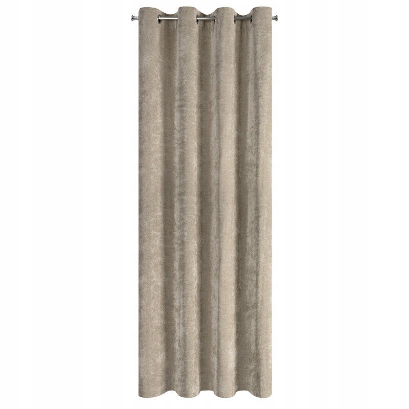 Zasłona szenilowa półzaciemniająca kółka 140 cm x 250 cm kawa - obrazek 16