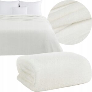 Mięciutki koc narzuta 200x220 biały