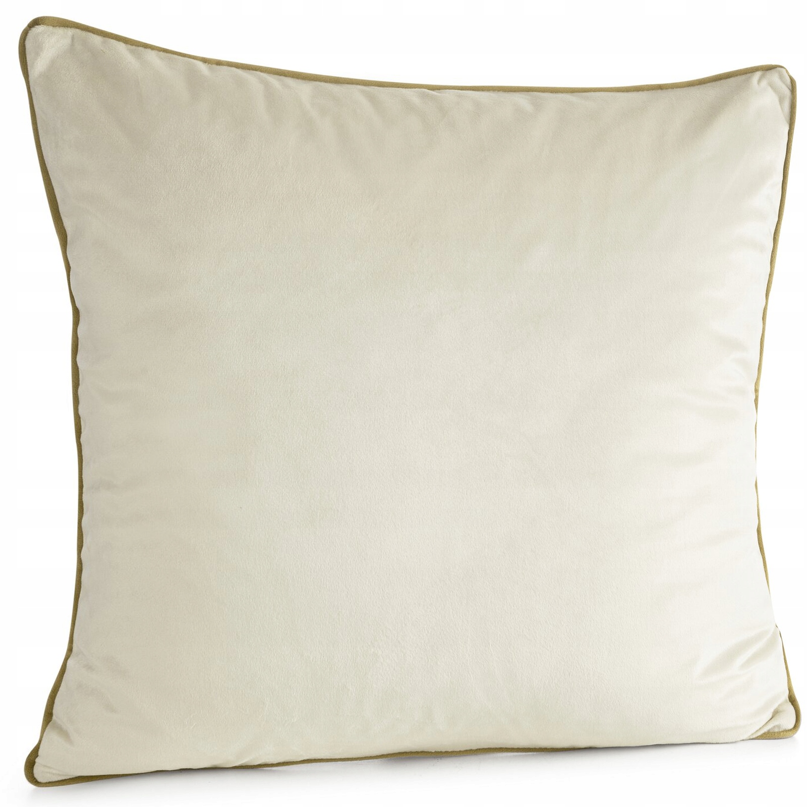 Poszewka dekoracyjna 45X45 kremowa z wypustką welwetowa - obrazek 7