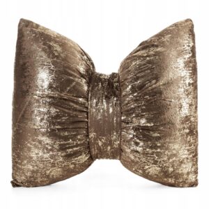 Poduszka welurowa ze złotym nadrukiem 45 x 55cm brąz