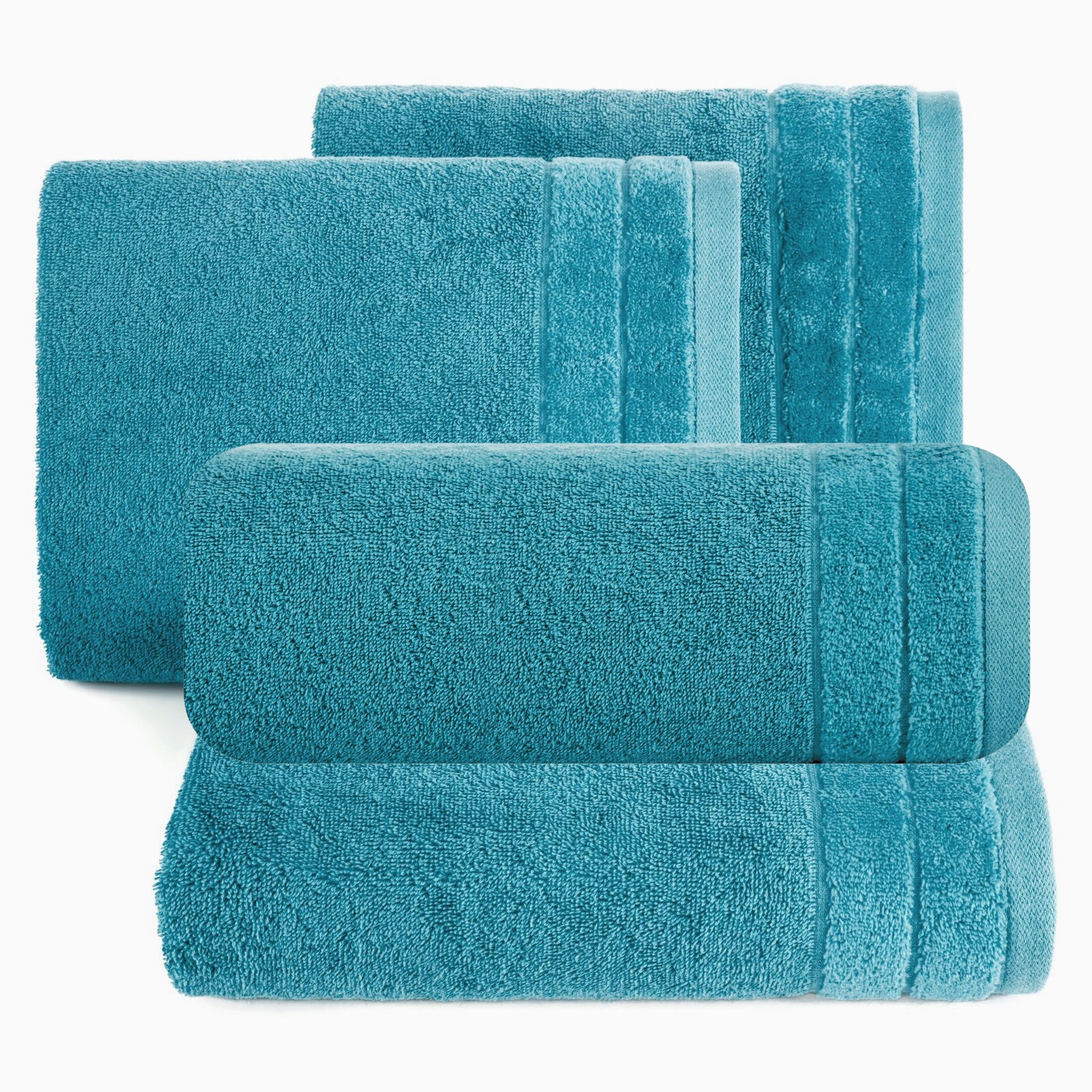Ręcznik 2 x 50x90cm + 2 x 70x140cm 500g bawełna komplet jasny turkus - obrazek 6