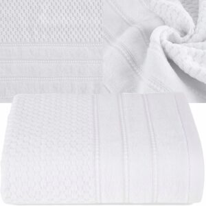 RĘCZNIK KĄPIELOWY BAWEŁNA 70x140 KOLORY PREZENT BIAŁY