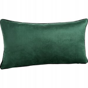 Poduszka z wypełnieniem welwetowa z ozdobną lamówką 30x50 ciemny zielony