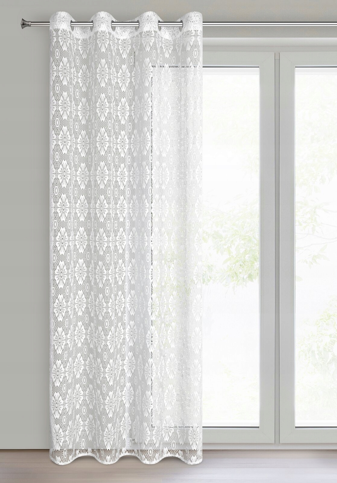 Firana biała w stylu boho 140 cm x 250 w przelotkę - obrazek 13