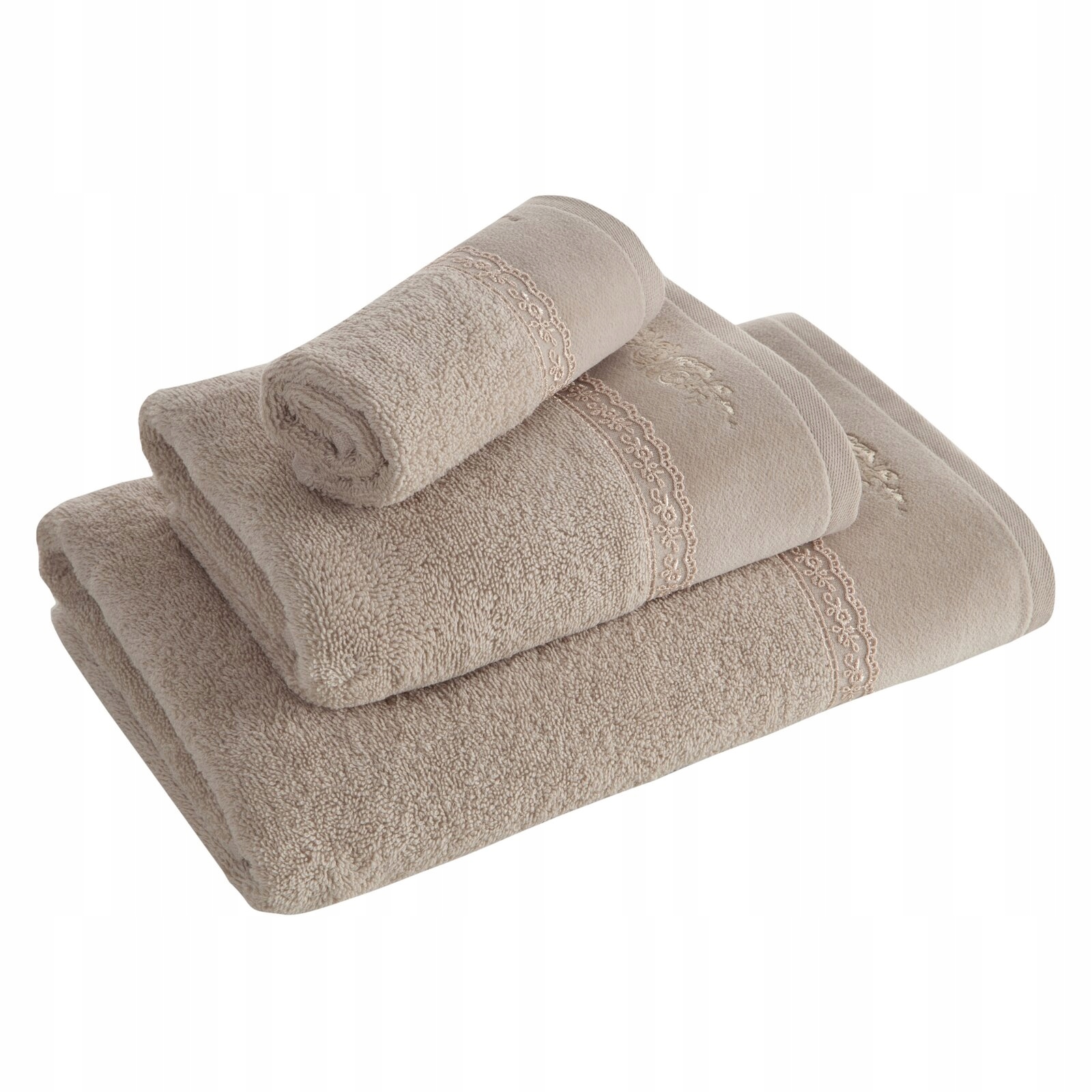 Piękny mięciutki ręcznik kąpielowy bawełna 70x140 beżowy prezent - obrazek 12