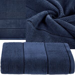 Ręcznik kąpielowy 30x50cm 500 gsm bawełna miękki chłonny granatowy