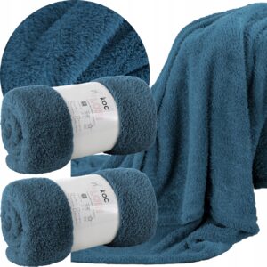 Komplet na kanapę i dwa fotele koc 170x210 + 2 x 70x160 turkus typ flano