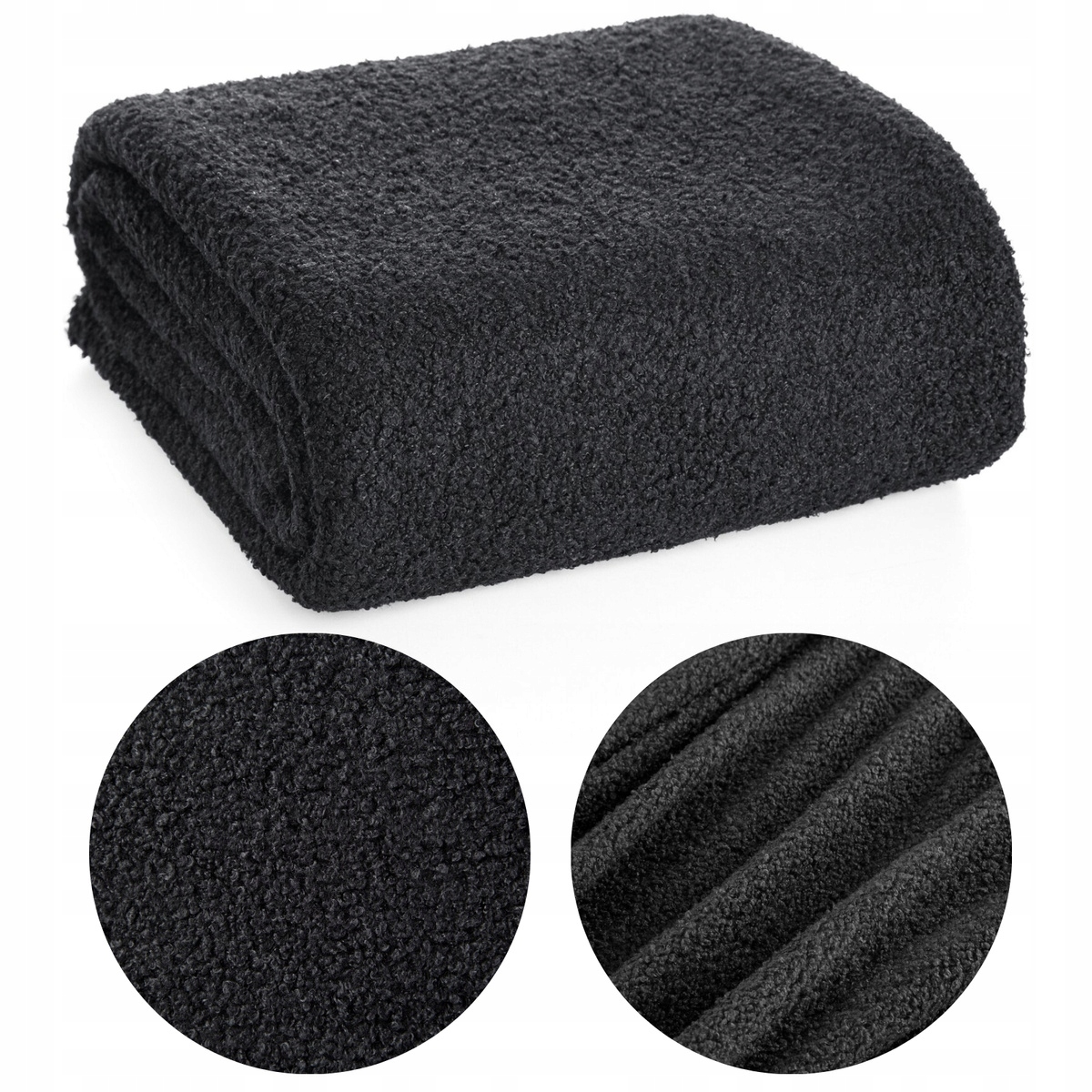 Koc narzuta do sypialni 200 cm x 220 czarny prezent - obrazek 16