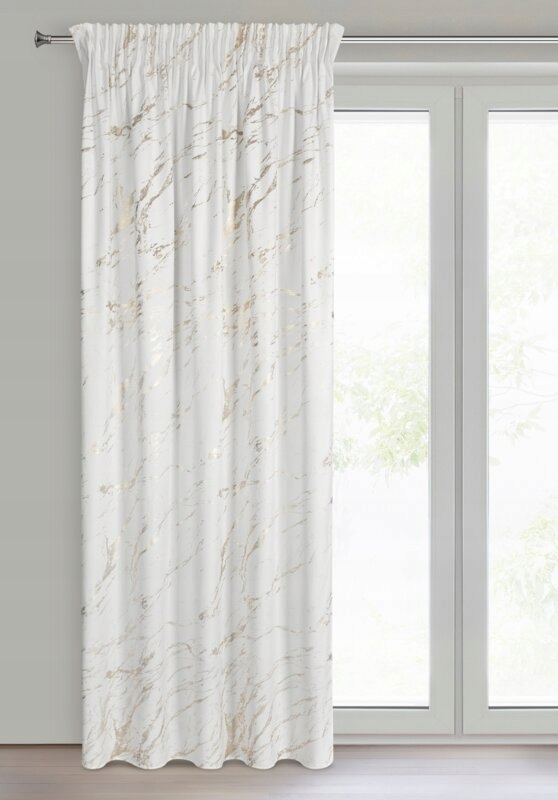 Zasłona Molly biały szampan 140x270 Eurofirany taśma - obrazek 2