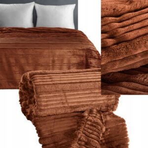 Narzuta koc gruby mięciutki 200 cm x 220 cm ceglany