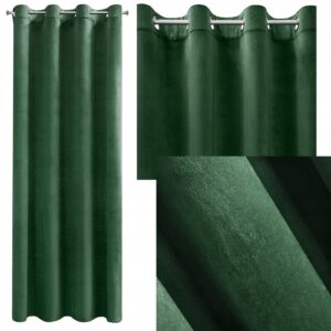 Mięciutka zasłona welwetowa kółka 140x250 c.zielony