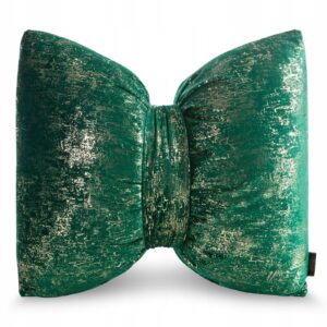 Poduszka welurowa ze złotym nadrukiem 45 x 55cm ciemny zielony