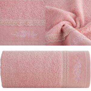 Piękny mięciutki ręcznik kąpielowy bawełna 70x140 różowy prezent