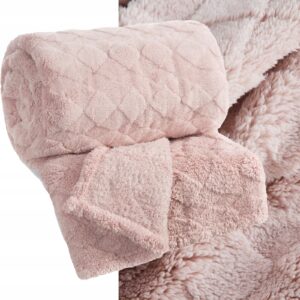 Koc narzuta 70x160 gruby mięciutki puszysty puder