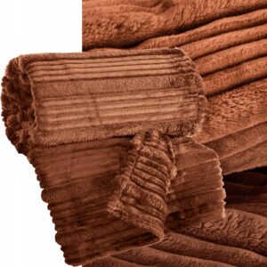 Koc narzuta gruby mięciutki 150 cm x 200 cm ceglany