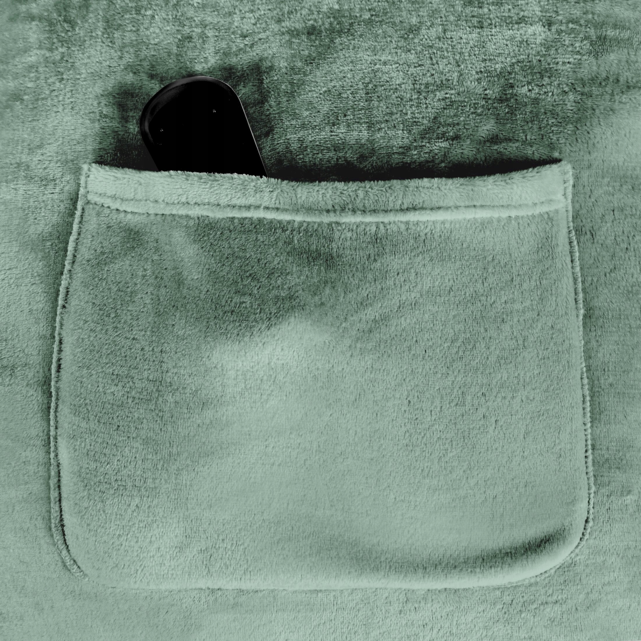 PREZENT Koc Z Rękawami mięciutki cieplutki szlafrok 150x180 miętowy - obrazek 8