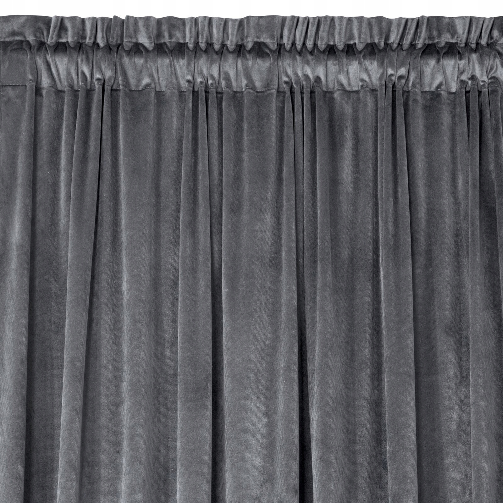 Mięciutka zasłona welwetowa taśma 140x270 grafit - obrazek 14